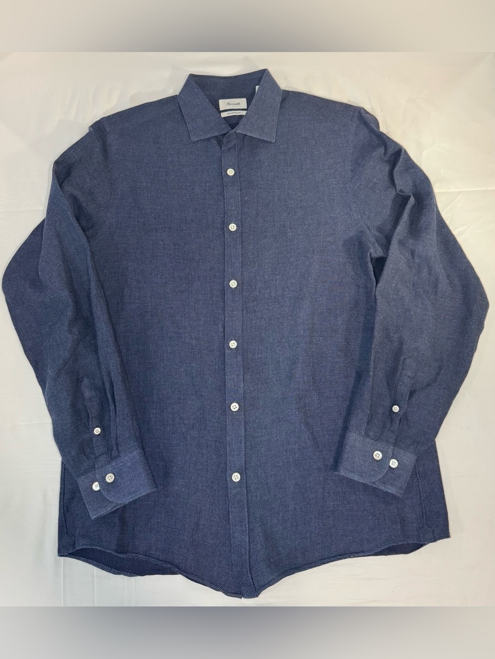 Faconnable Contemporary Mens 15.5 39 Blue Button Down Shirt
